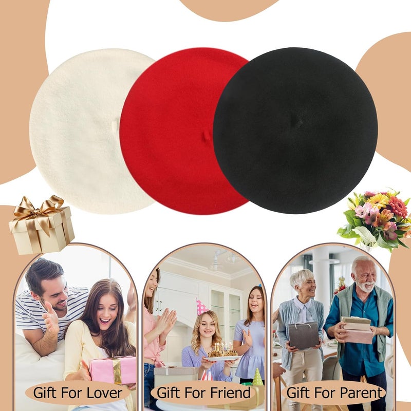 recapitula Satin Lining Classic Wool Beret Hats for Women Man Painter hat French Beret for Man Woman Warm Winte. - Image 3